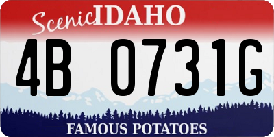 ID license plate 4B0731G