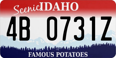 ID license plate 4B0731Z