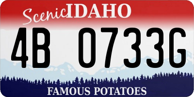 ID license plate 4B0733G