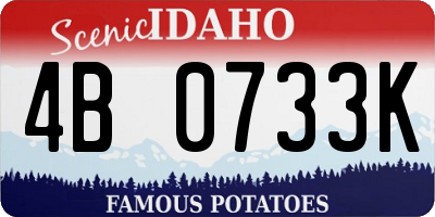 ID license plate 4B0733K