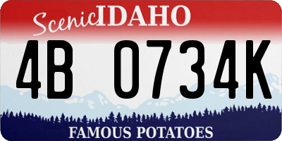 ID license plate 4B0734K