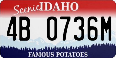 ID license plate 4B0736M