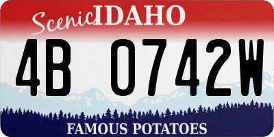 ID license plate 4B0742W