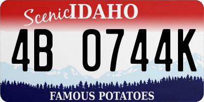 ID license plate 4B0744K
