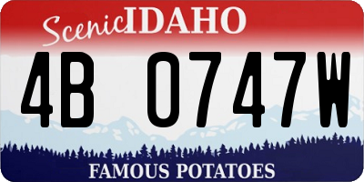 ID license plate 4B0747W