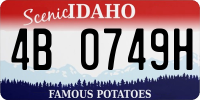 ID license plate 4B0749H