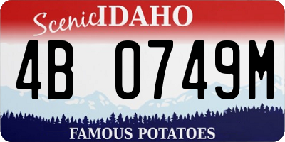 ID license plate 4B0749M
