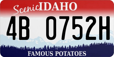 ID license plate 4B0752H