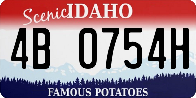 ID license plate 4B0754H