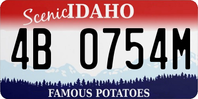ID license plate 4B0754M
