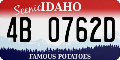 ID license plate 4B0762D