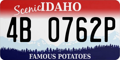 ID license plate 4B0762P