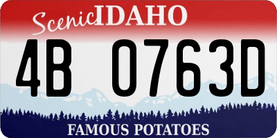 ID license plate 4B0763D