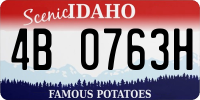 ID license plate 4B0763H
