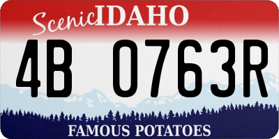 ID license plate 4B0763R