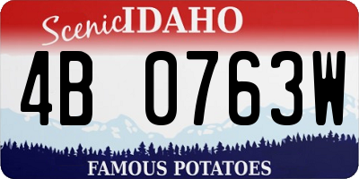 ID license plate 4B0763W