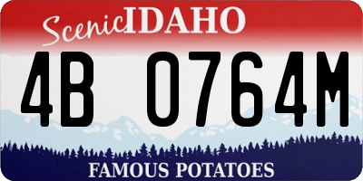 ID license plate 4B0764M