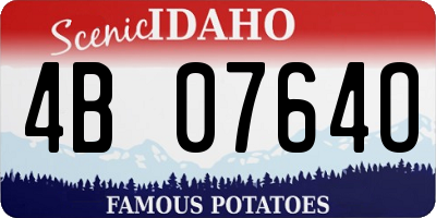 ID license plate 4B0764O
