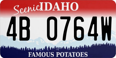ID license plate 4B0764W