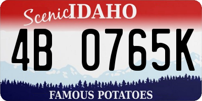 ID license plate 4B0765K