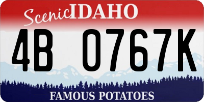 ID license plate 4B0767K