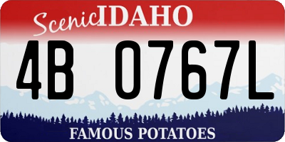 ID license plate 4B0767L