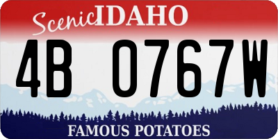 ID license plate 4B0767W