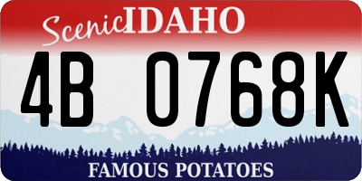 ID license plate 4B0768K
