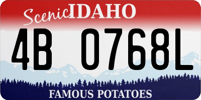 ID license plate 4B0768L