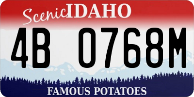 ID license plate 4B0768M