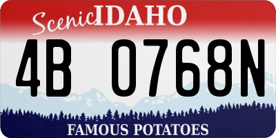 ID license plate 4B0768N