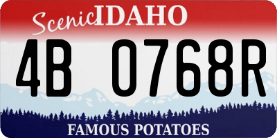 ID license plate 4B0768R