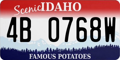 ID license plate 4B0768W