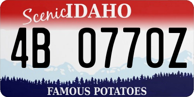 ID license plate 4B0770Z
