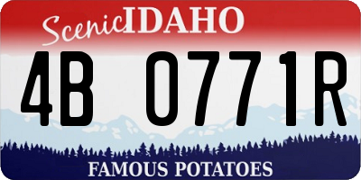 ID license plate 4B0771R