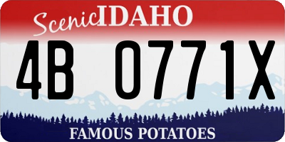 ID license plate 4B0771X
