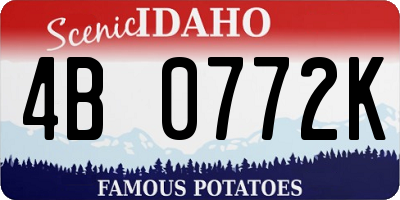 ID license plate 4B0772K