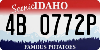 ID license plate 4B0772P
