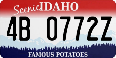 ID license plate 4B0772Z