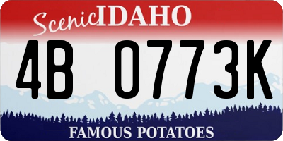 ID license plate 4B0773K