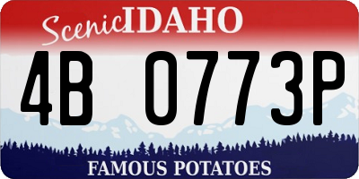 ID license plate 4B0773P