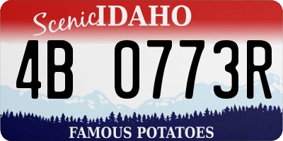 ID license plate 4B0773R