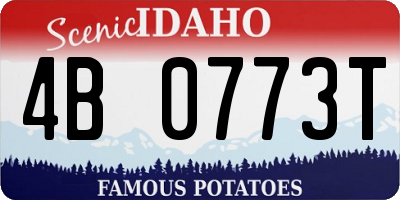 ID license plate 4B0773T