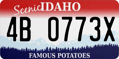 ID license plate 4B0773X