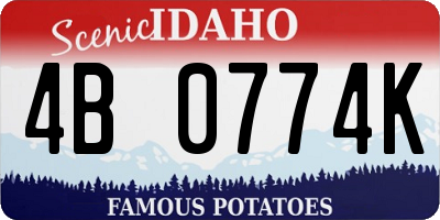 ID license plate 4B0774K