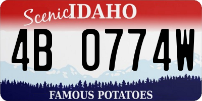 ID license plate 4B0774W