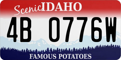 ID license plate 4B0776W