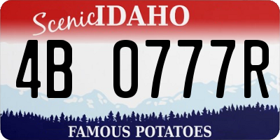ID license plate 4B0777R