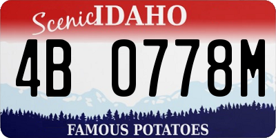ID license plate 4B0778M