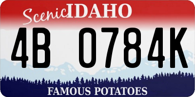 ID license plate 4B0784K